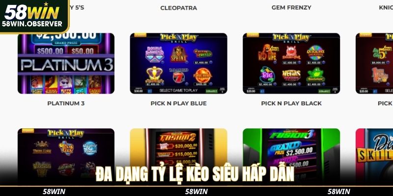 Đa dạng tỷ lệ kèo siêu hấp dẫn tại United Gaming 58win